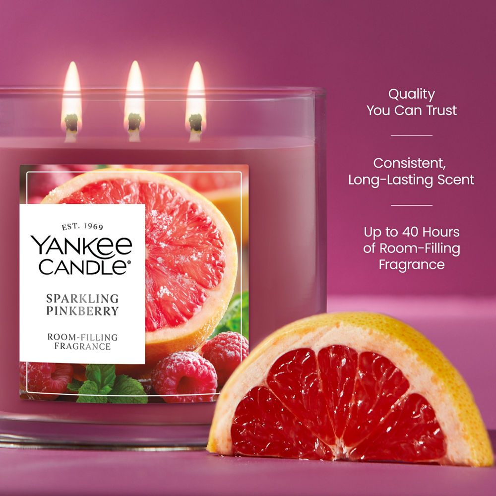 Sparkling Pinkberry 3-Wick Candle - Image 3