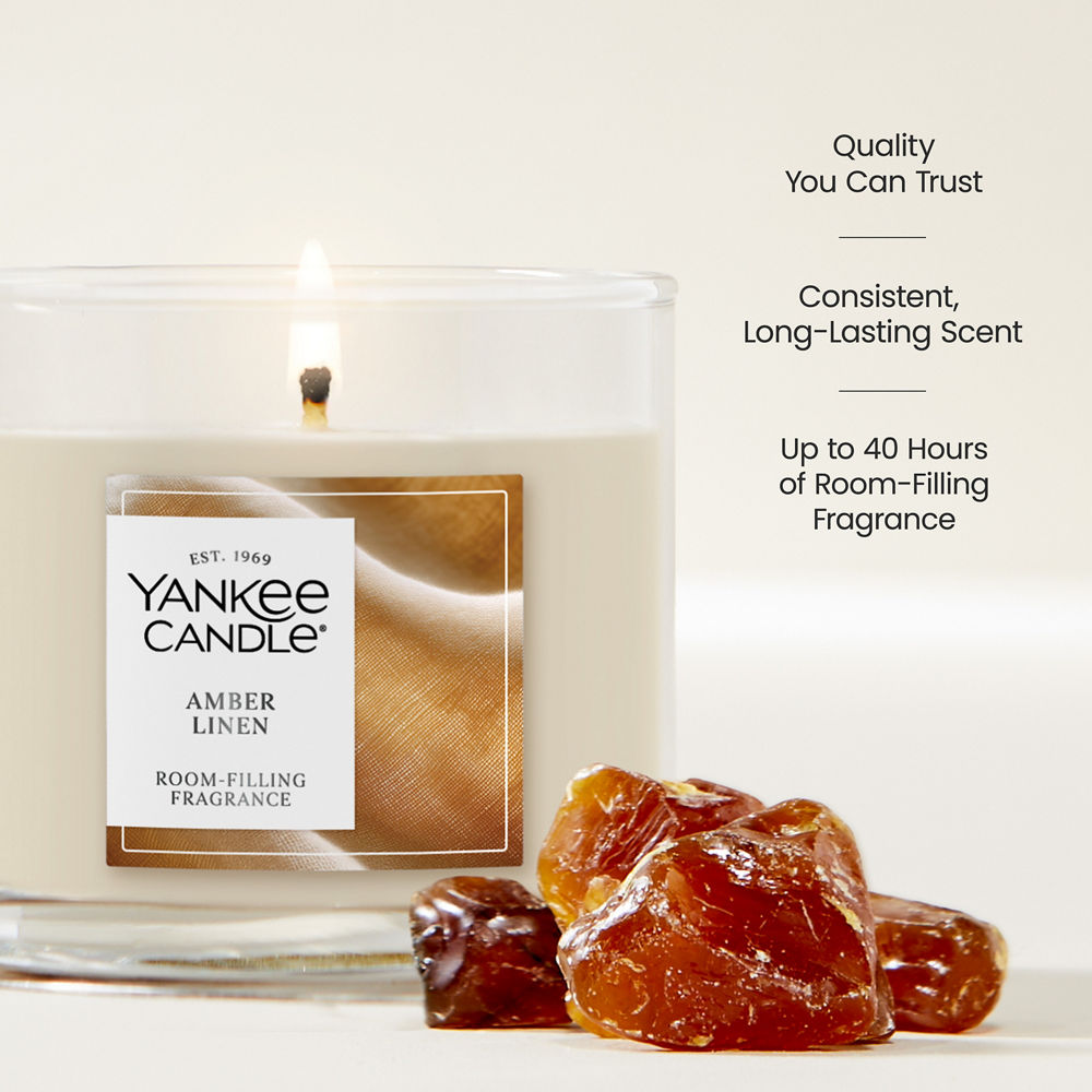 Amber Linen Small Tumbler Candle - Image 3