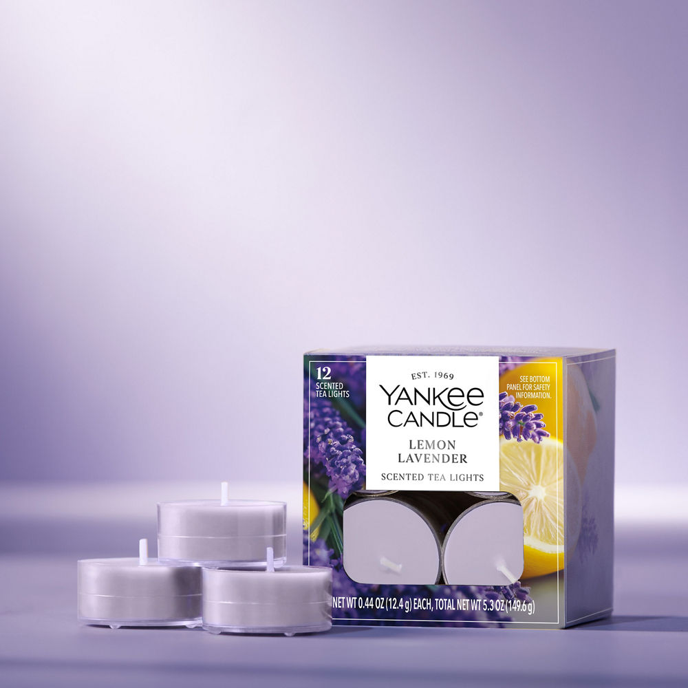 Lemon Lavender Scented Tea Light Candles - Image 2