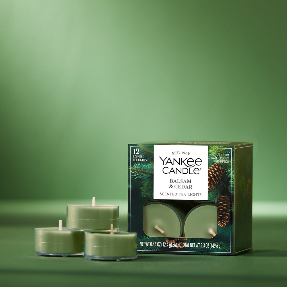 Balsam & Cedar Scented Tea Light Candles - Image 2